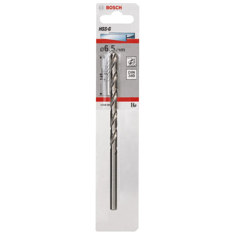 Bosch 1x Metallbohrer HSS-G DIN 340 6,5 x 97 x 139 mm - 2608595686