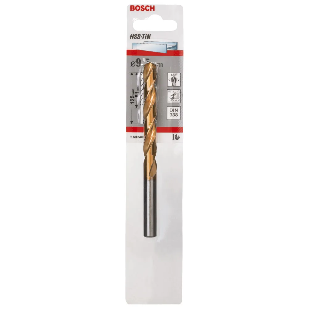 Bosch Metallbohrer HSS-TiN DIN 338 9,5 x 81 x 125 mm - 2608596746