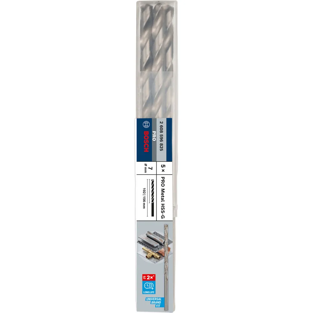 Bosch PRO Metal HSS-G Spiralbohrer 7 x 102 x 156 mm - 2608596825