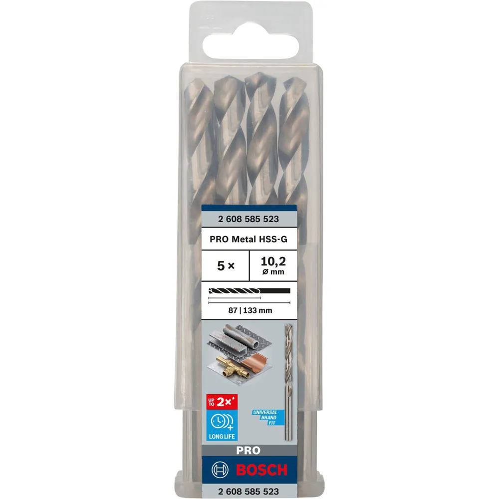 Bosch PRO Metal HSS-G Spiralbohrer 10,2 x 87 x 133 mm - 2608585523