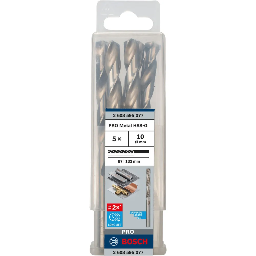 Bosch PRO Metal HSS-G Spiralbohrer 10 x 87 x 133 mm - 2608595077