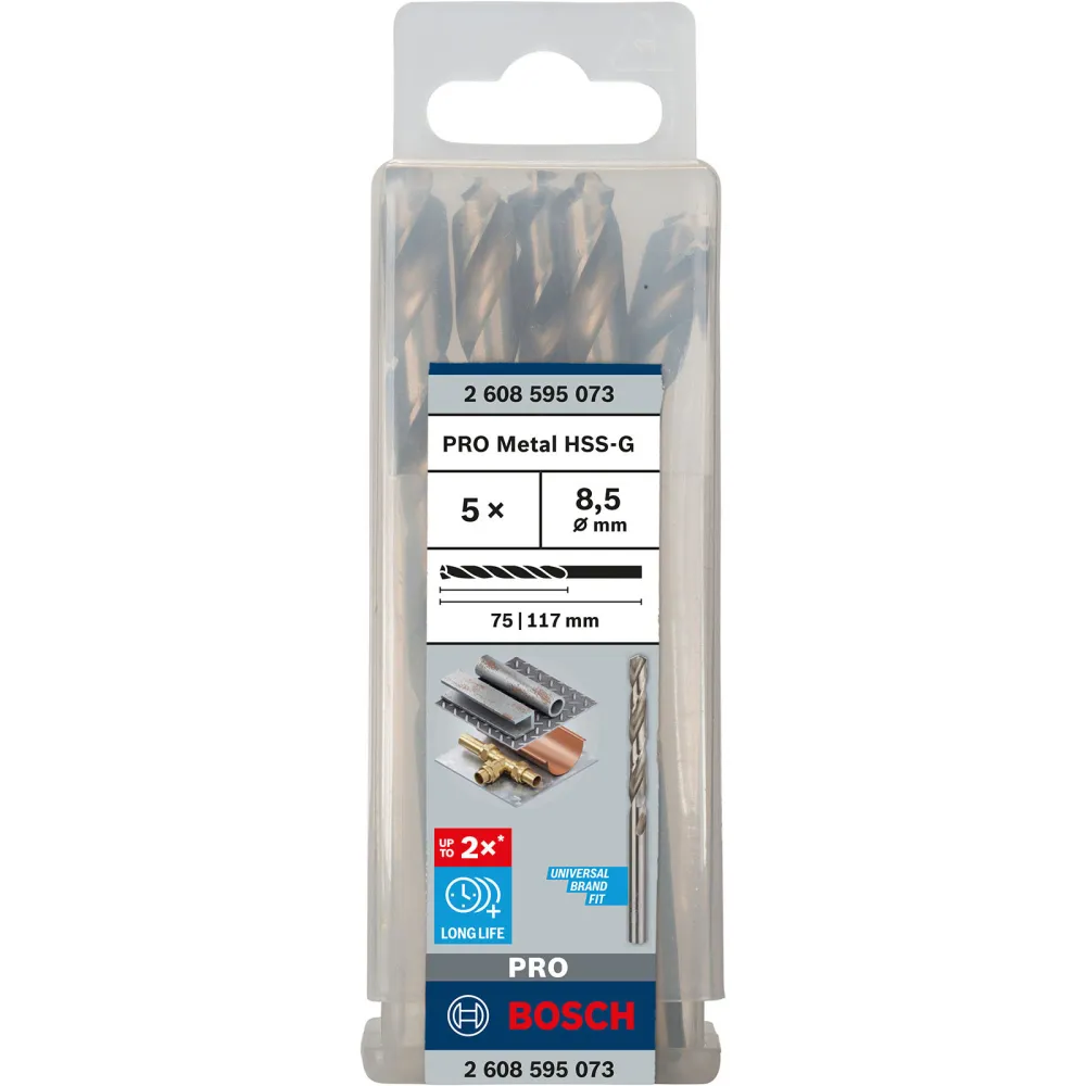 Bosch PRO Metal HSS-G Spiralbohrer 8,5 x 75 x 117 mm - 2608595073
