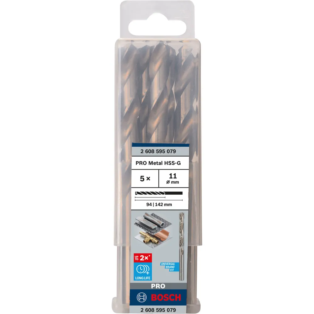 Bosch PRO Metal HSS-G Spiralbohrer 11 x 94 x 142 mm - 2608595079