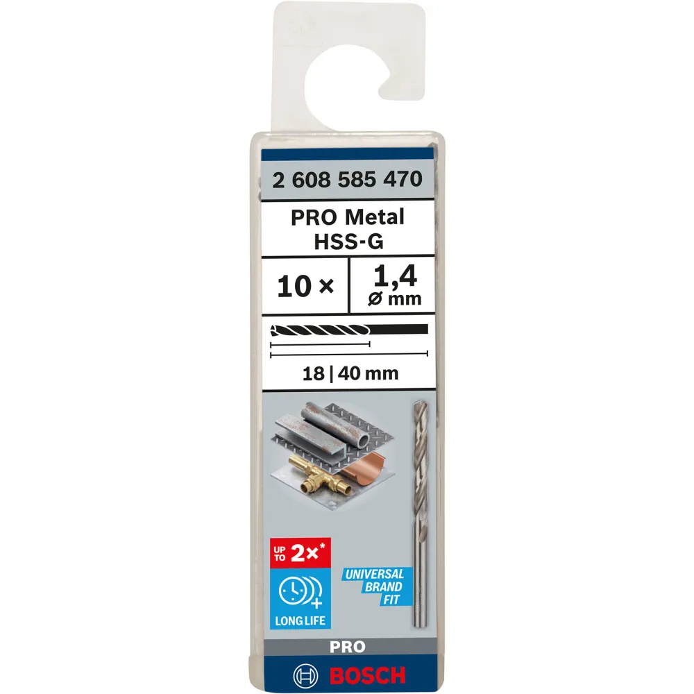 Bosch PRO Metal HSS-G Spiralbohrer 1,4 x 18 x 40 mm - 2608585470