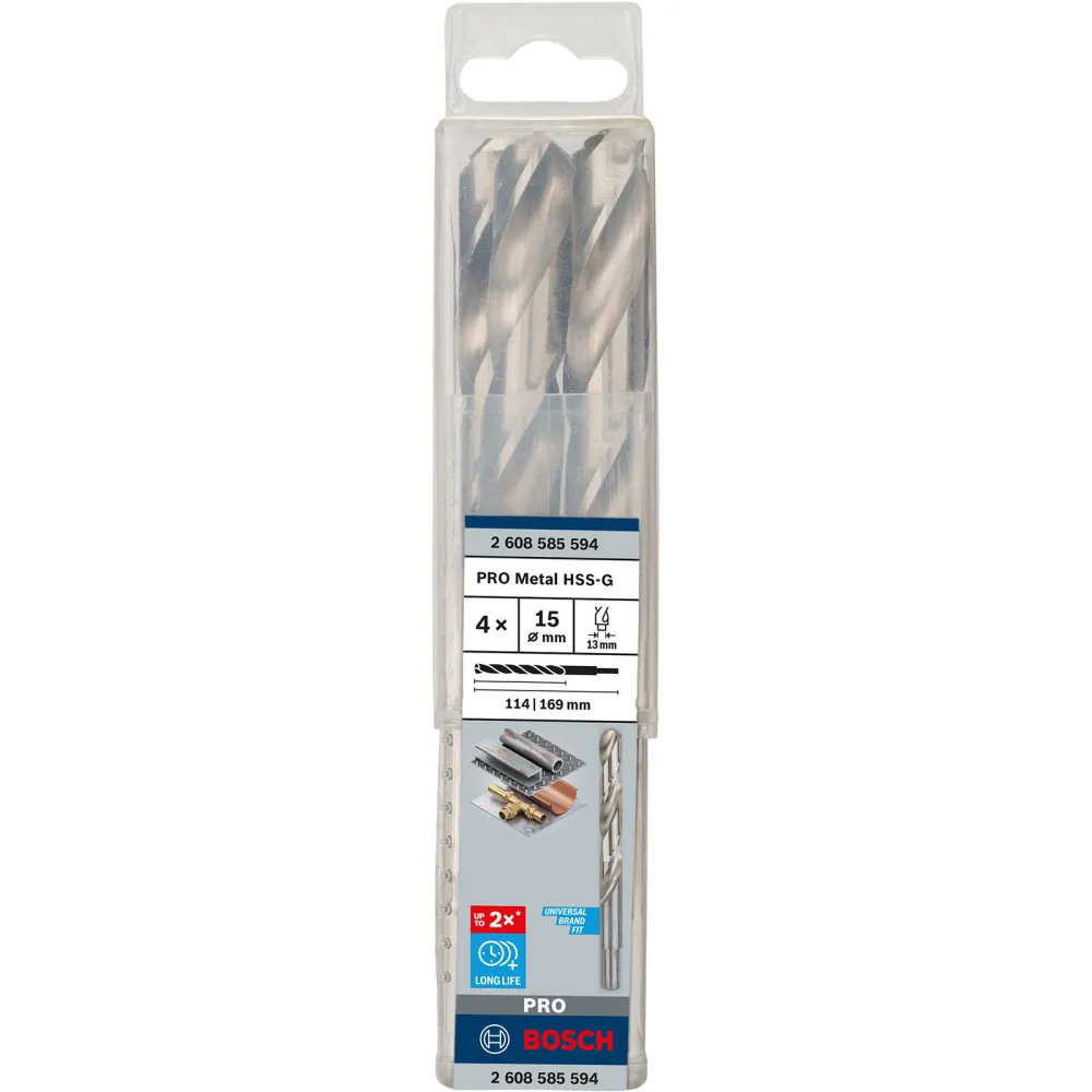 Bosch PRO Metal HSS-G Spiralbohrer 15 x 114 x 169 mm - 2608585594
