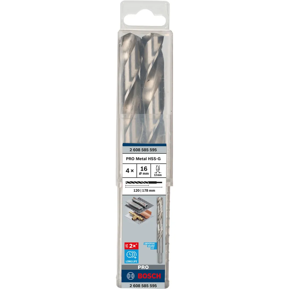 Bosch PRO Metal HSS-G Spiralbohrer 16 x 120 x 178 mm - 2608585595