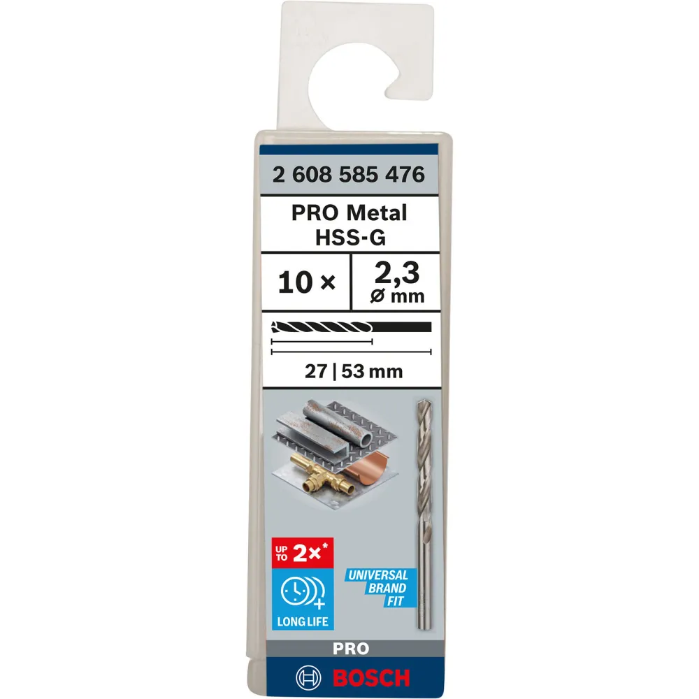 Bosch PRO Metal HSS-G Spiralbohrer 2,3 x 27 x 53 mm - 2608585476