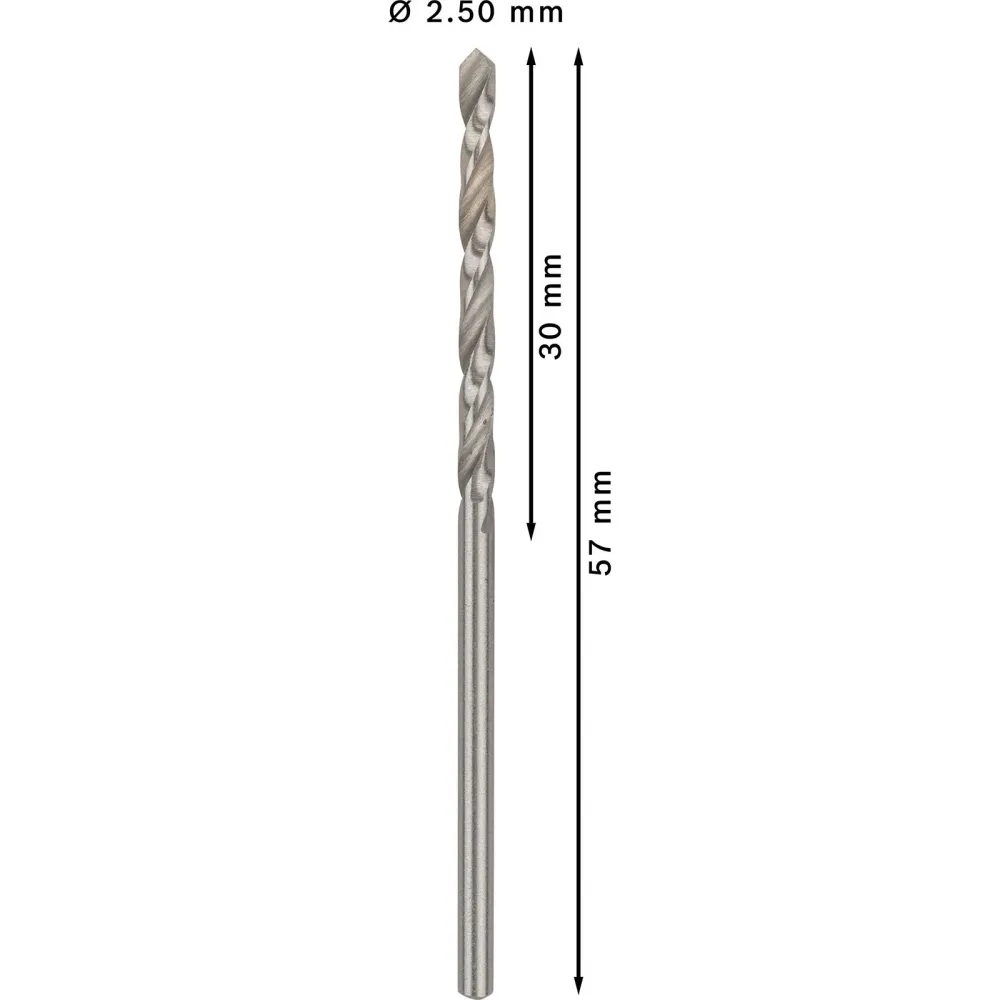 Bosch PRO Metal HSS-G Spiralbohrer 2,5 x 30 x 57 mm - 2608595053