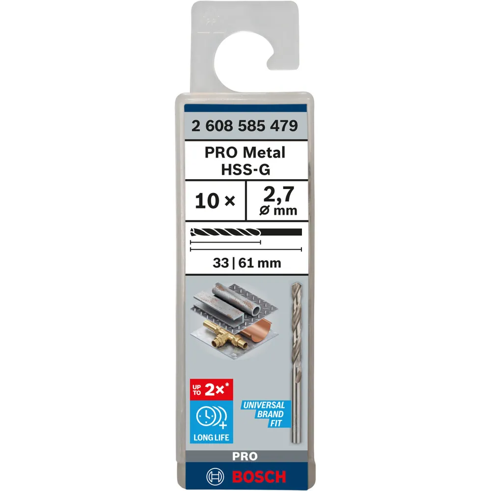 Bosch PRO Metal HSS-G Spiralbohrer 2,7 x 33 x 61 mm - 2608585479