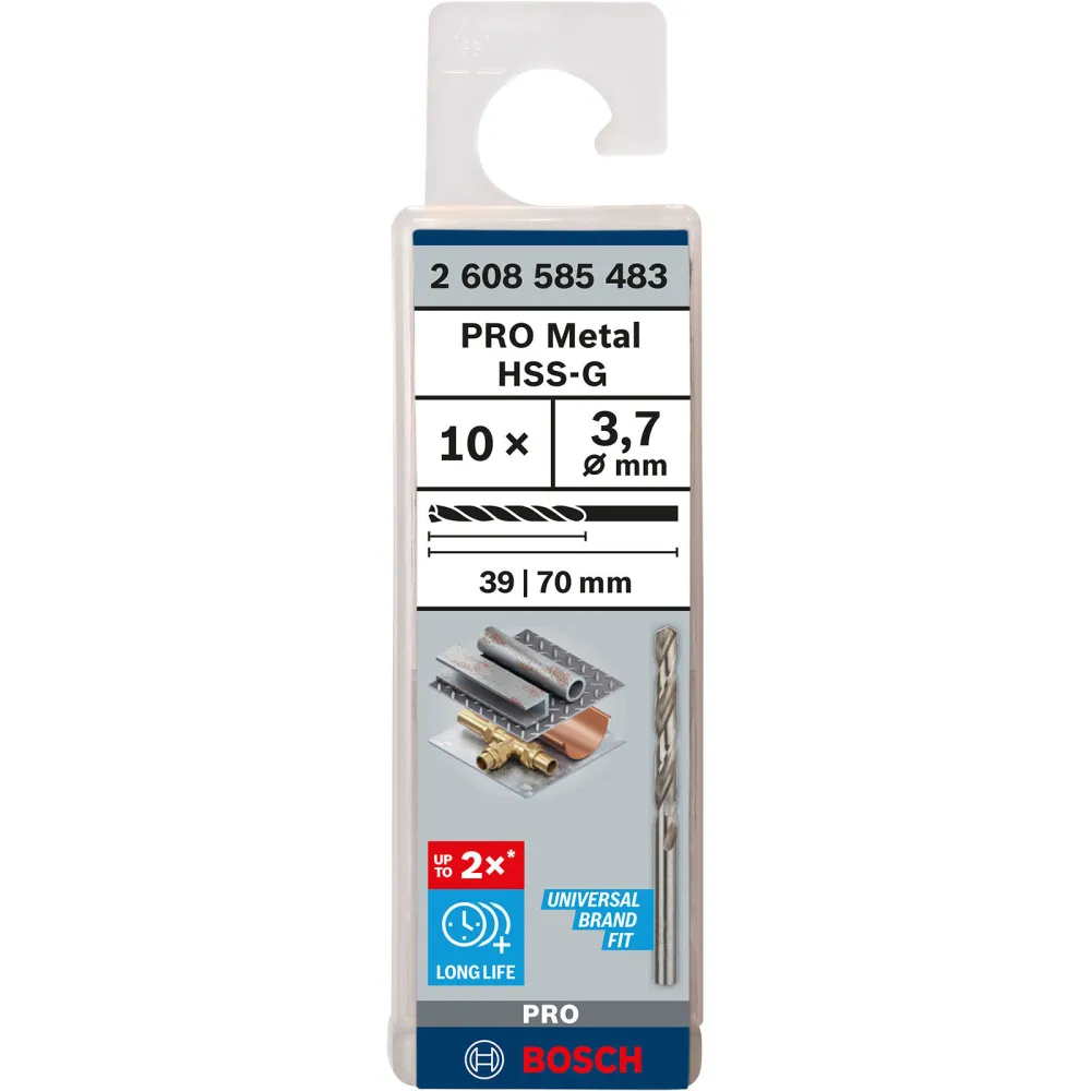 Bosch PRO Metal HSS-G Spiralbohrer 3,7 x 39 x 70 mm - 2608585483
