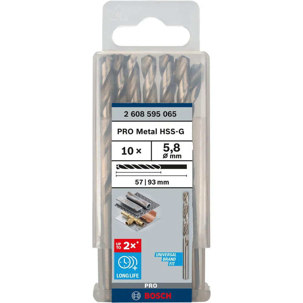 Bosch PRO Metal HSS-G Spiralbohrer 5,8 x 57 x 93 mm - 2608595065