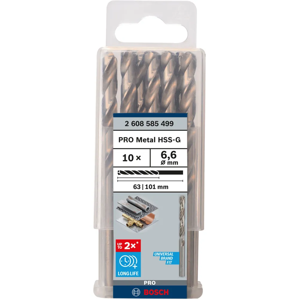 Bosch PRO Metal HSS-G Spiralbohrer 6,6 x 63 x 101 mm - 2608585499