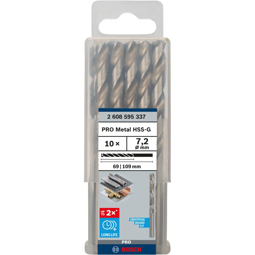 Bosch PRO Metal HSS-G Spiralbohrer 7,2 x 69 x 109 mm - 2608595337