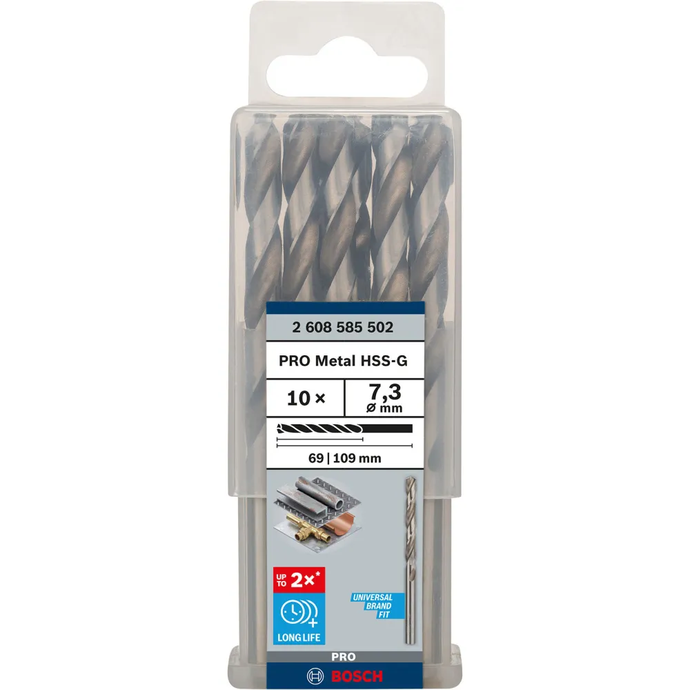 Bosch PRO Metal HSS-G Spiralbohrer 7,3 x 69 x 109 mm - 2608585502