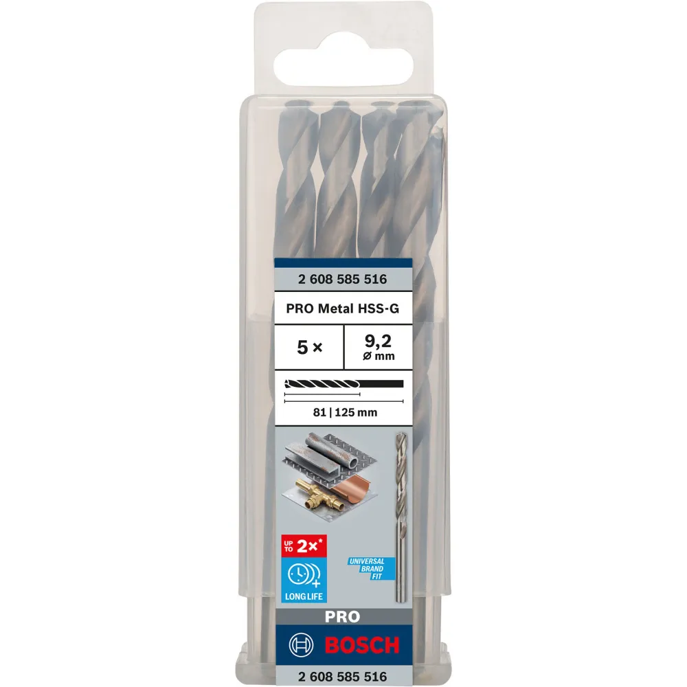Bosch PRO Metal HSS-G Spiralbohrer 9,2 x 81 x 125 mm - 2608585516
