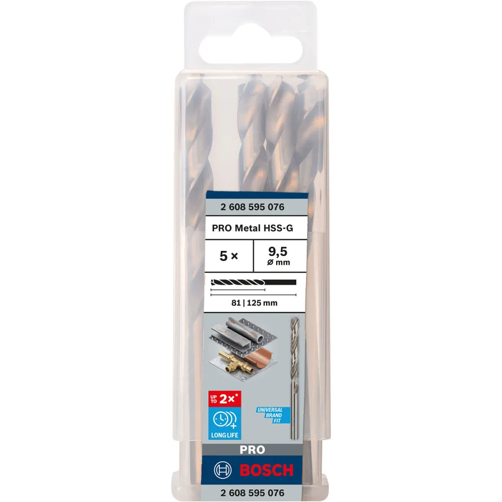 Bosch PRO Metal HSS-G Spiralbohrer 9,5 x 81 x 125 mm - 2608595076