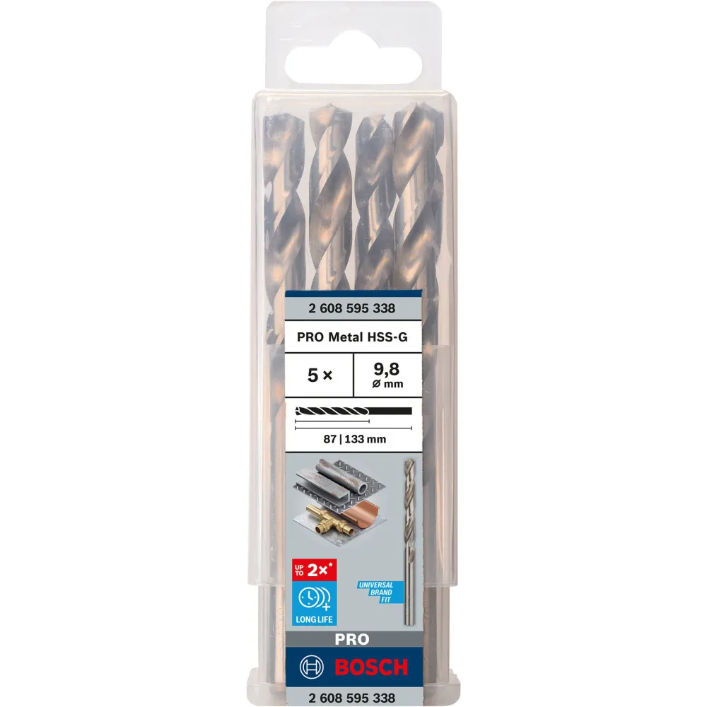 Bosch PRO Metal HSS-G Spiralbohrer 9,8 x 87 x 133 mm - 2608595338