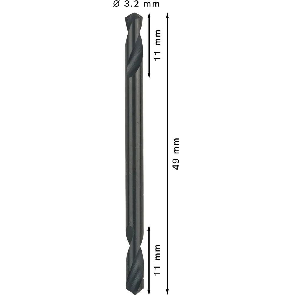 Bosch PRO Metal HSS-G Spiralbohrer mit Doppelklinge 3,2 x 11 x 49 mm - 2608597584