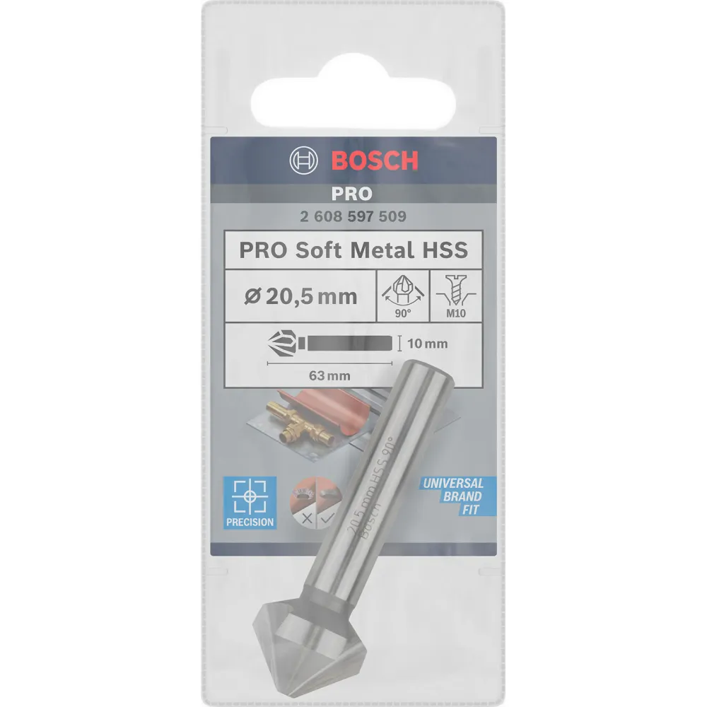 Bosch PRO Soft Metal HSS Kegelsenker 20,5 x 63 mm M10 - 2608597509
