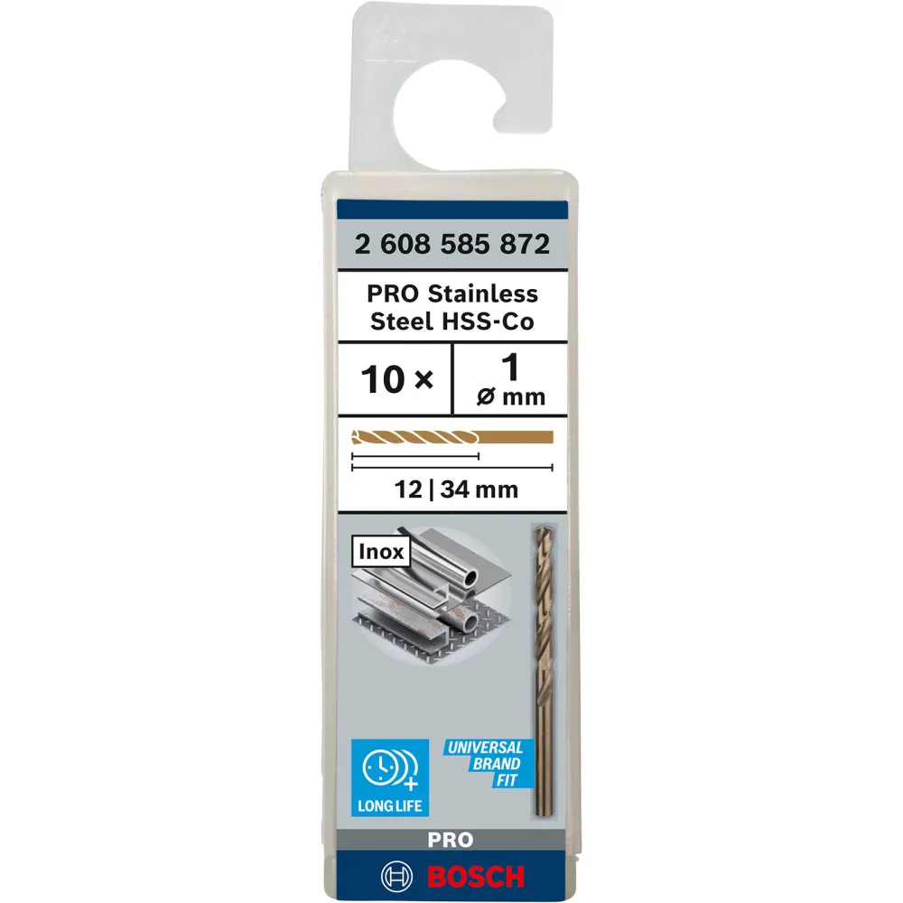 Bosch PRO Stainless Steel HSS-Co Spiralbohrer 1 x 12 x 34 mm - 2608585872
