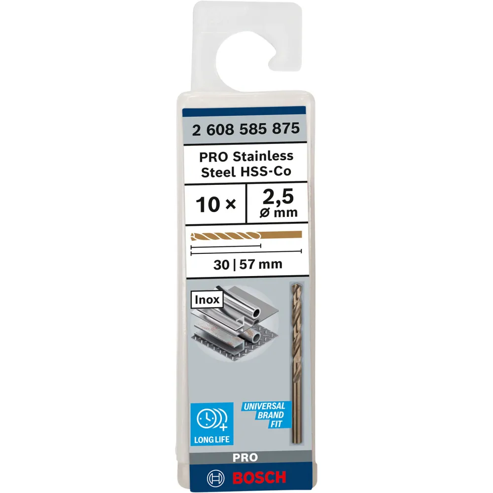 Bosch PRO Stainless Steel HSS-Co Spiralbohrer 2 x 30 x 57 mm - 2608585875