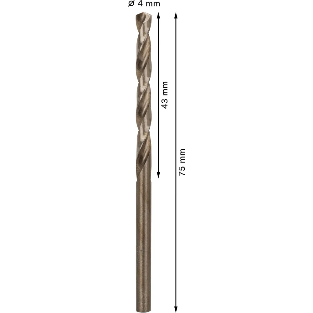 Bosch PRO Stainless Steel HSS-Co Spiralbohrer 4 x 43 x 75 mm - 2608585880