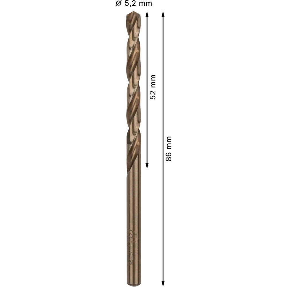 Bosch PRO Stainless Steel HSS-Co Spiralbohrer 5,2 x 52 x 86 mm - 2608585887