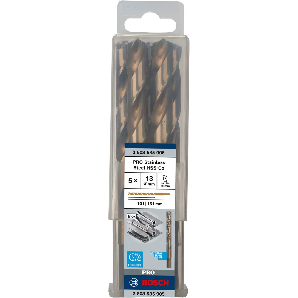 Bosch PRO Stainless Steel HSS-Co Spiralbohrer 13 x 101 x 151 mm - 2608585905