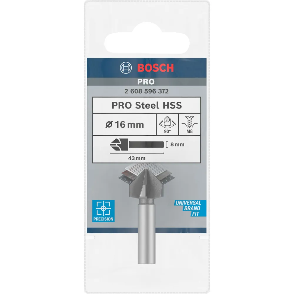 Bosch PRO Steel HSS Kegelsenker 16 x 43 mm M8 - 2608596372