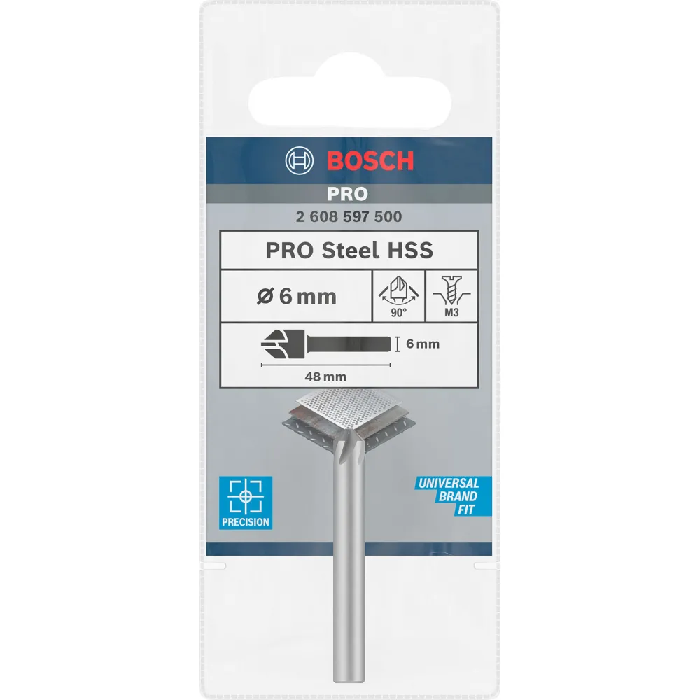 Bosch PRO Steel HSS Kegelsenker 6 x 48 mm M3 - 2608597500