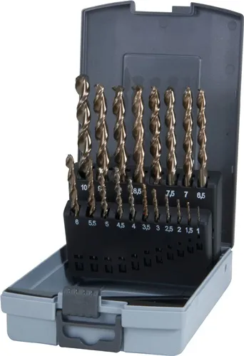 RUKO Spiralbohrersatz HSSE-Co 5 DIN 338 UTL 3000 19tlg. Ø 1 - 10 mm Kunststoffkassette - 229214RO