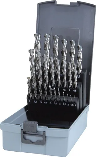 RUKO Spiralbohrersatz HSS-G DIN 338 TL 3000 25tlg. Ø 1 - 13 mm Kunststoffkassette - 258215RO