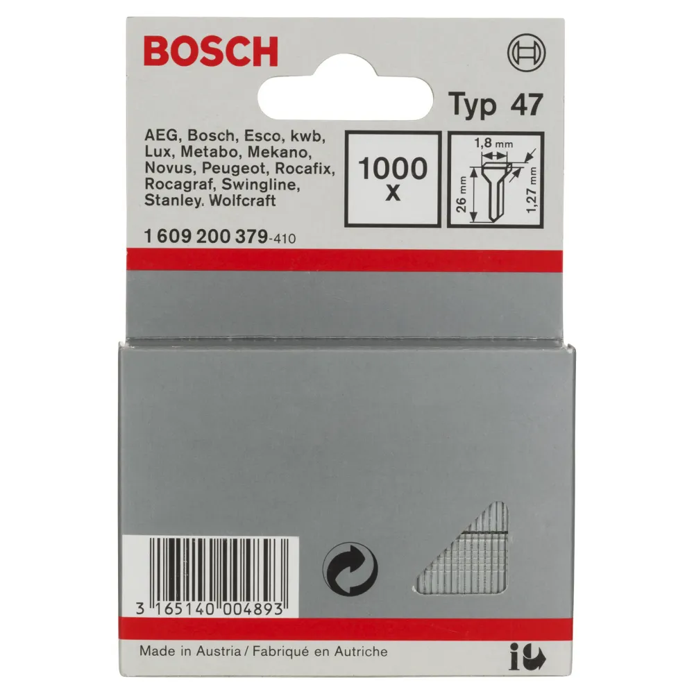 Bosch 1.000x Nagel Typ 47 1,8 x 1,27 x 26 mm - 1609200379
