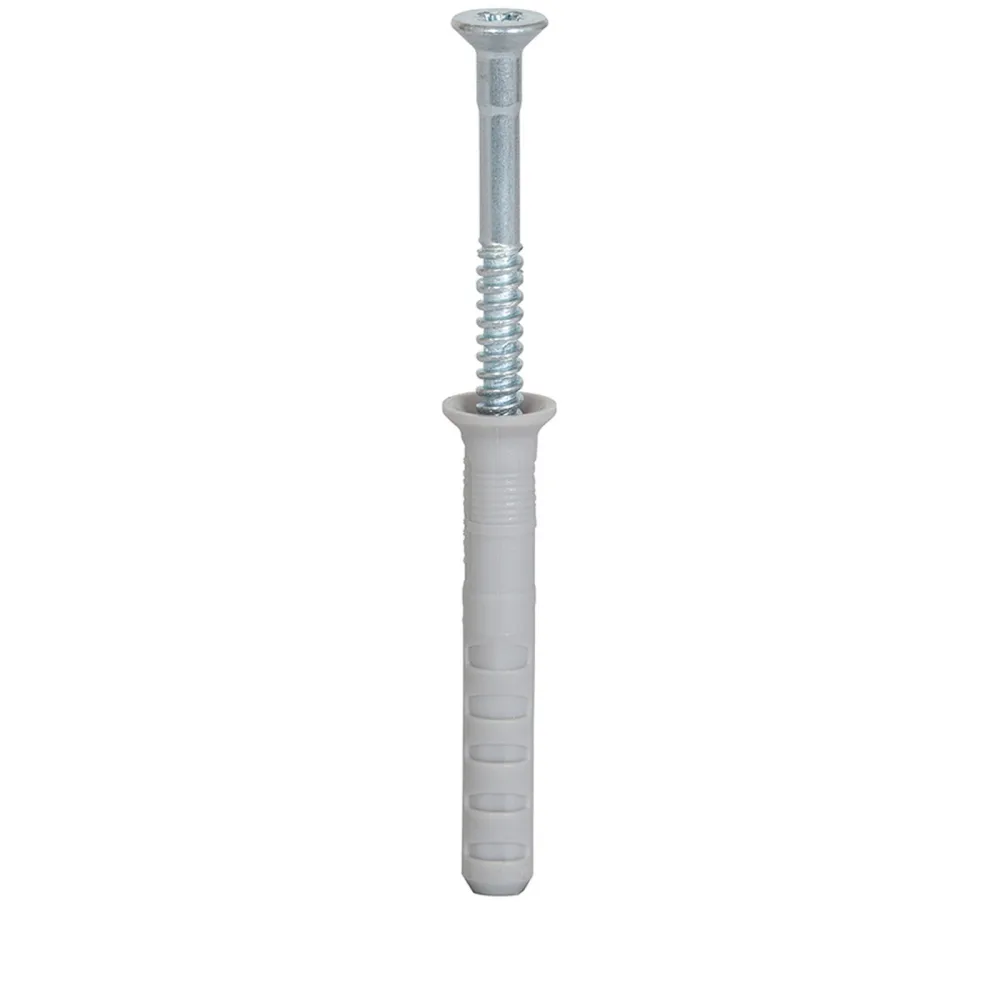 Fischer 100x Nageldübel N 6 x 40/10 S mit Nagelschraube - 048788