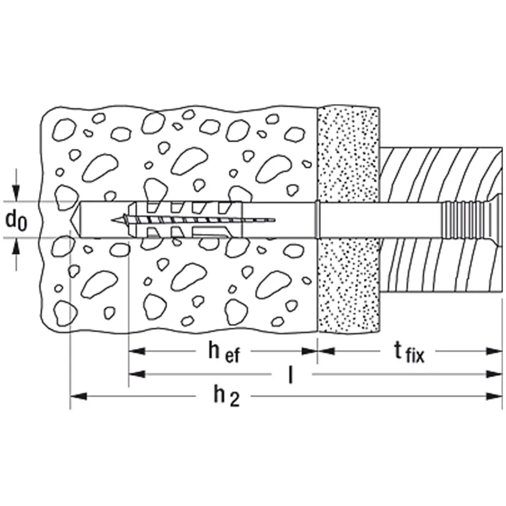Fischer 100x Nageldübel N 8 x 80/40 S mit Nagelschraube - 048792