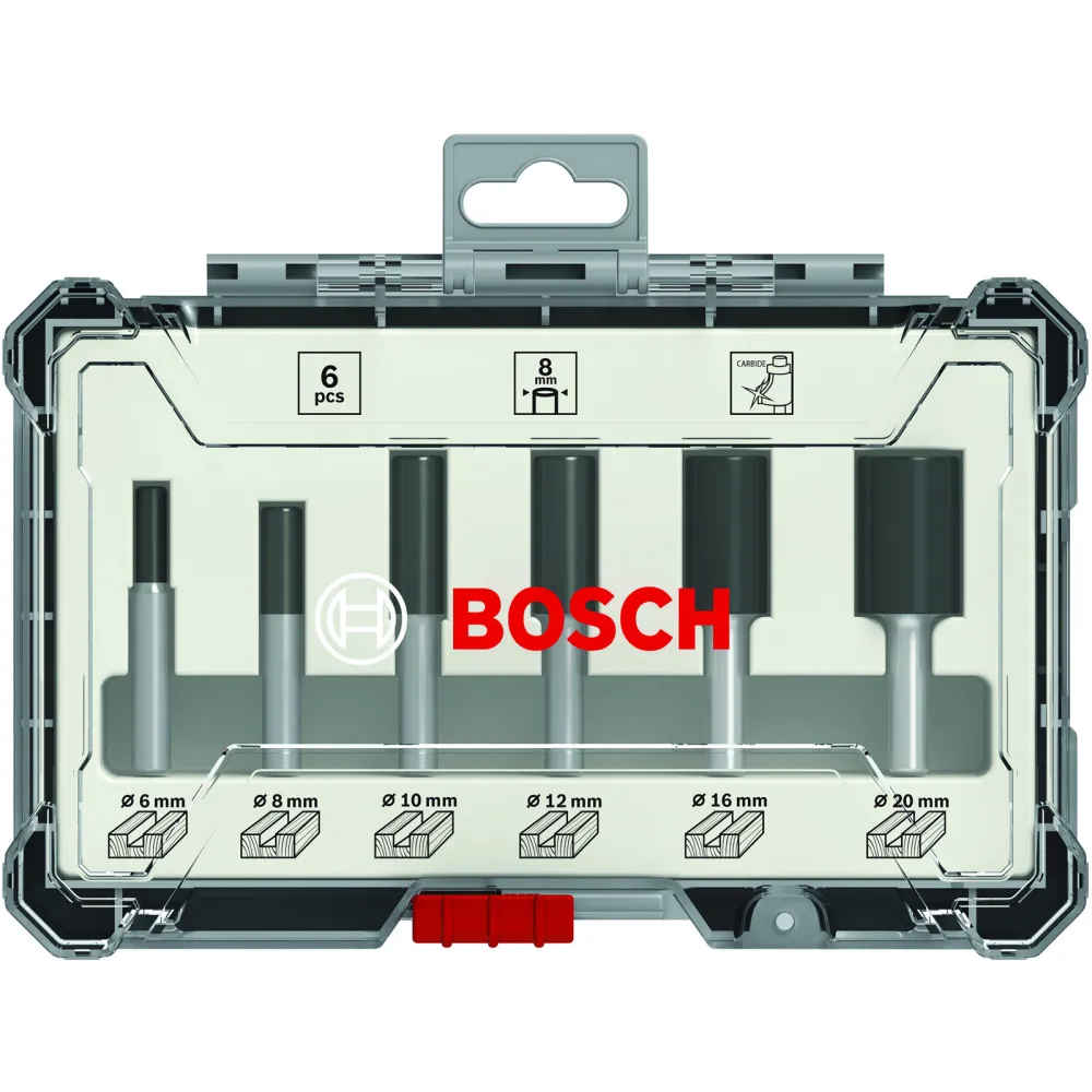 Bosch 6tlg. Nutfräser-Set 8mm Schaft - 2607017466