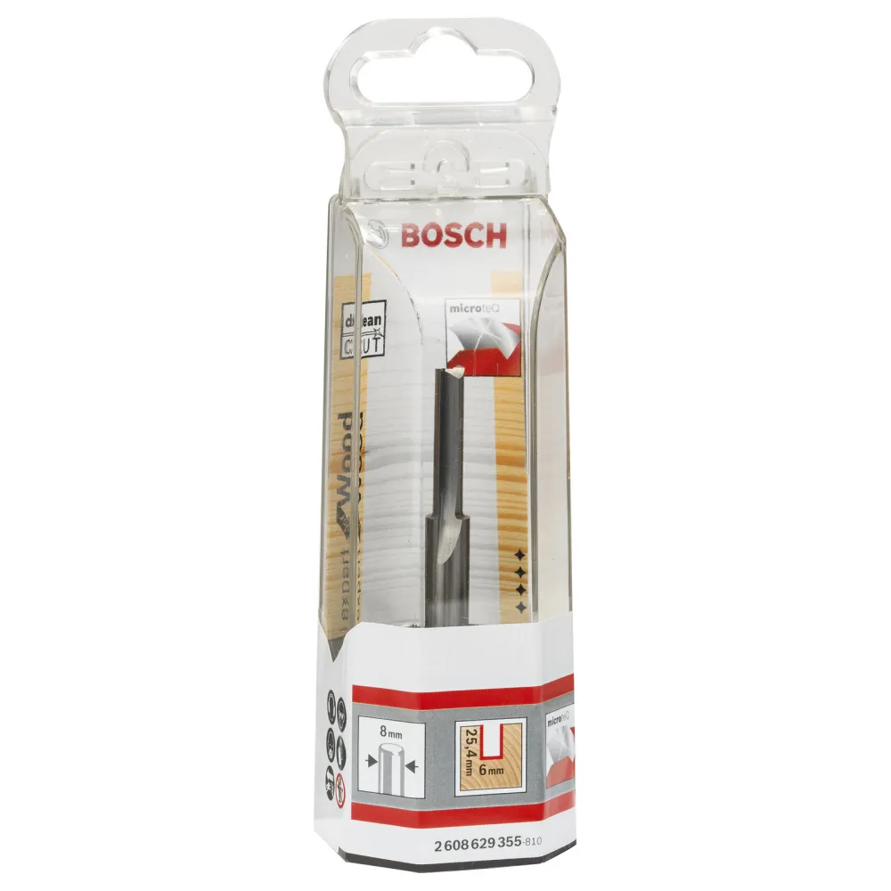 Bosch Nutfräser Expert Wood Voll-Carbide 8 mm D1 6 mm L 25,4 mm G 76 mm - 2608629355