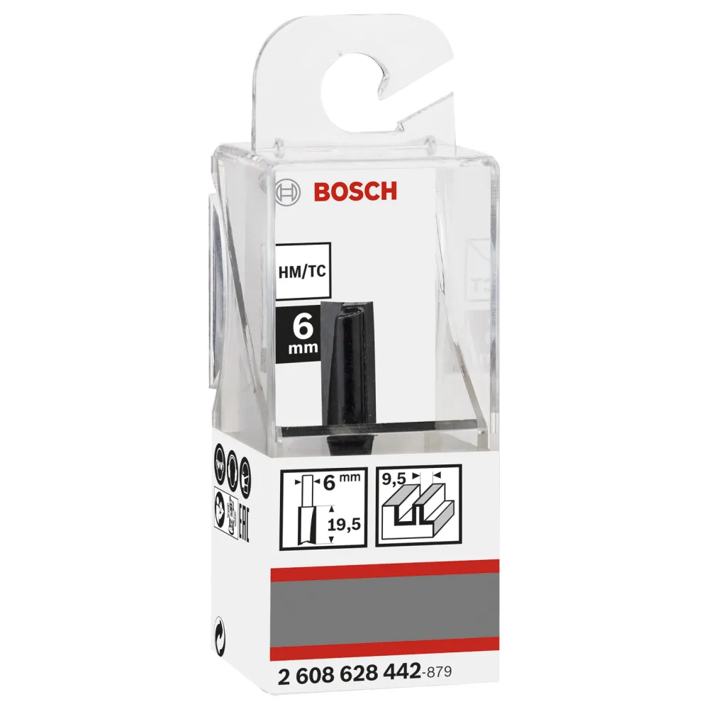 Bosch Nutfräser Standard Wood 6 mm D1 9,5 mm L 19,5 mm G 51 mm - 2608628442