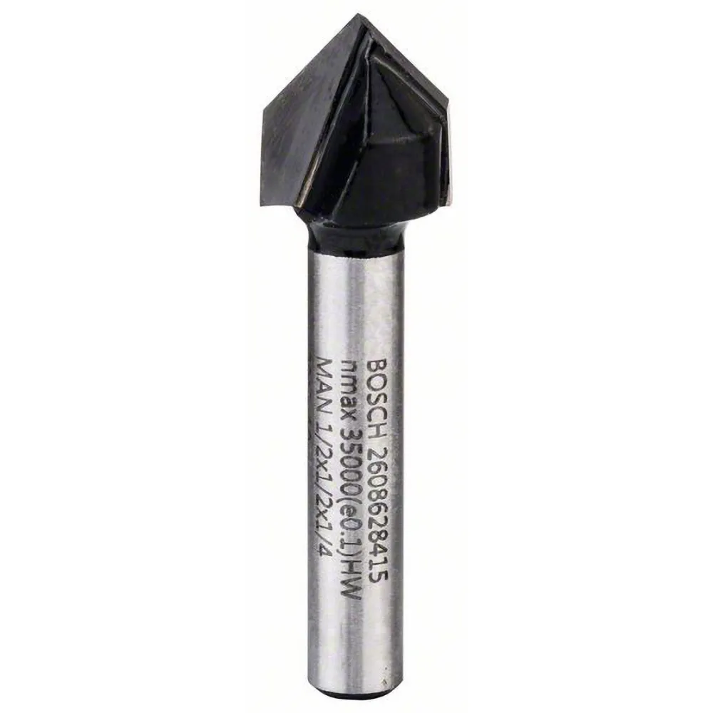 Bosch V-Nutfräser 1/4" Ø 12,7 mm L 12,7 mm G 45 mm 90° - 2608628415