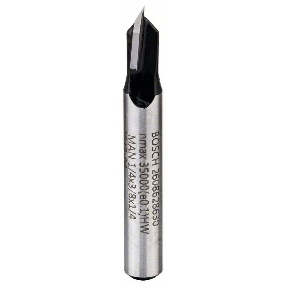 Bosch V-Nutfräser 1/4" Ø 6,3 mm L 9,2 mm G 45 mm 90° - 2608628630