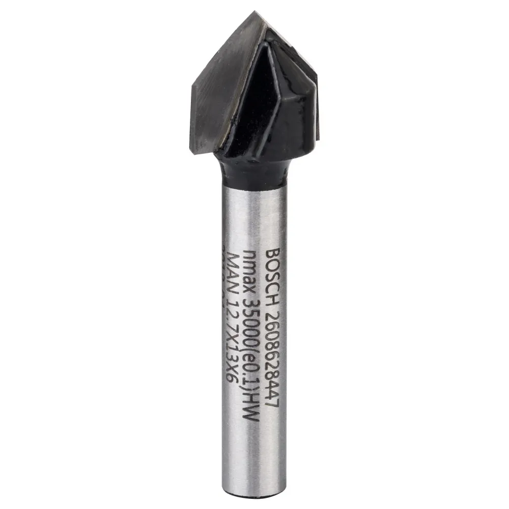 Bosch V-Nutfräser Standard Wood 6 mm D1 12,7 mm L 12,7 mm G 45 mm 90° - 2608628447