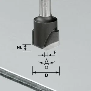 Festool V-Nutfräser HW Schaft 8 mm HW S8 D18-135° (Alu) - 491443