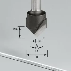 Festool V-Nutfräser HW Schaft 8 mm HW S8 D18-90° (Alu) - 491444