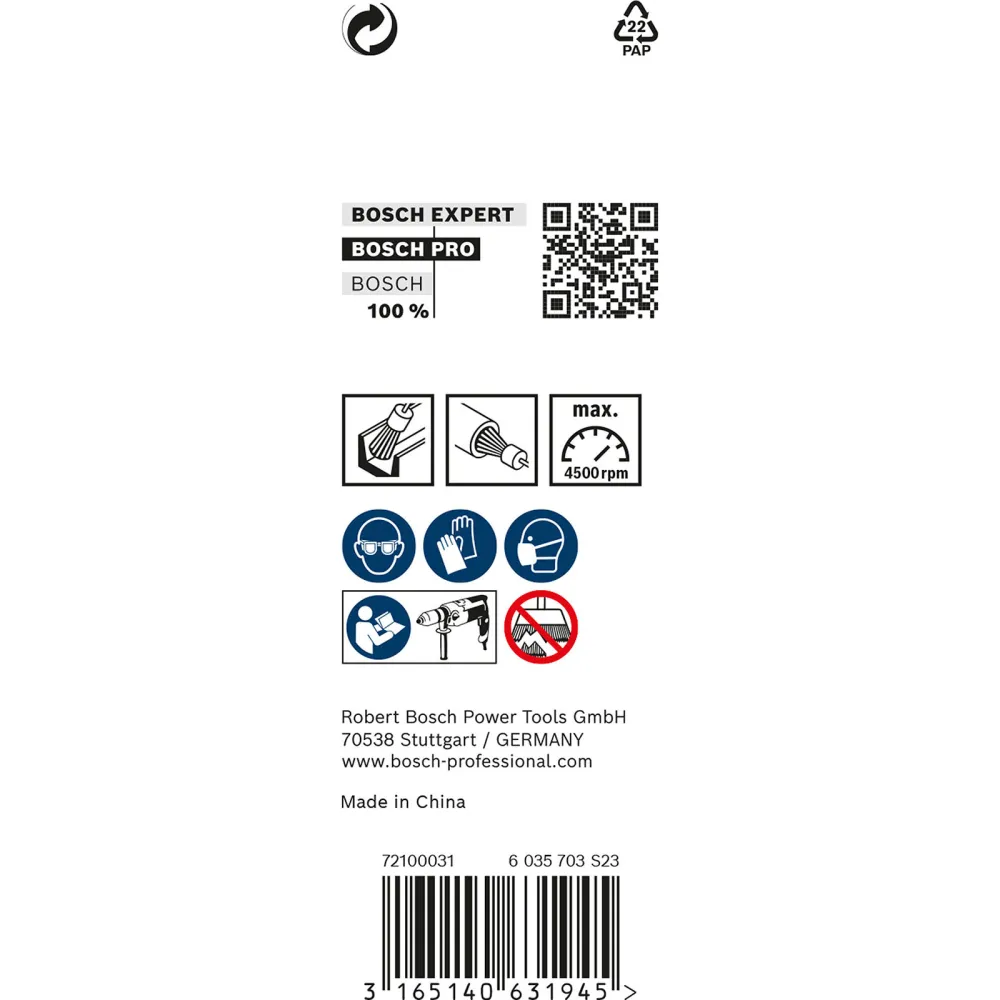 Bosch PRO Metal clean Endbürste 15 x 0,20 mm gerader Schaft - 2608622114