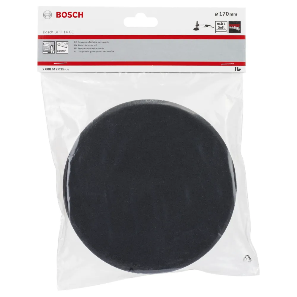 Bosch Schaumstoffscheibe extraweich (schwarz), Durchmesser 170 mm - 2608612025