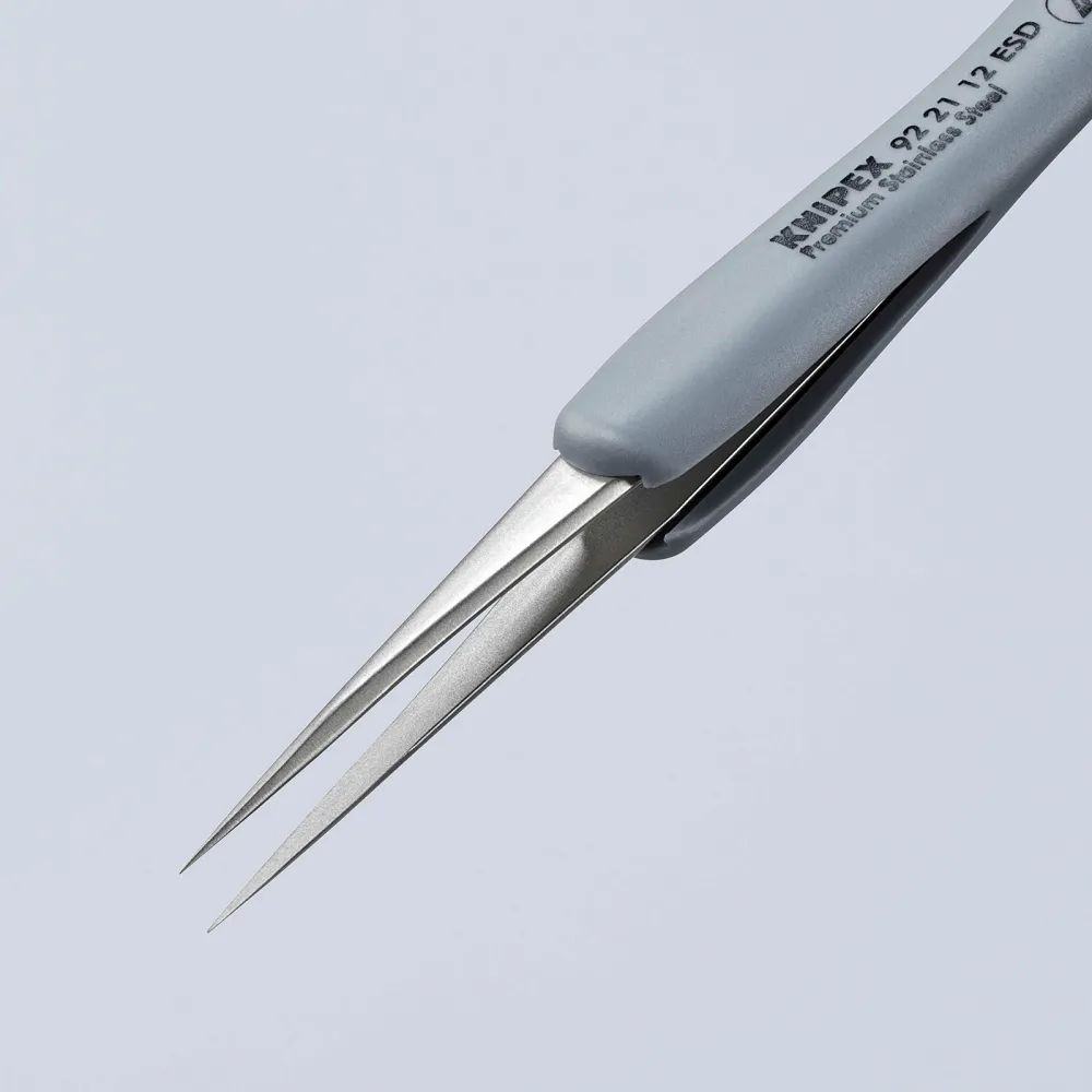 Knipex Gummi-Pinzette ESD Edelstahl 112 mm - 922112ESD