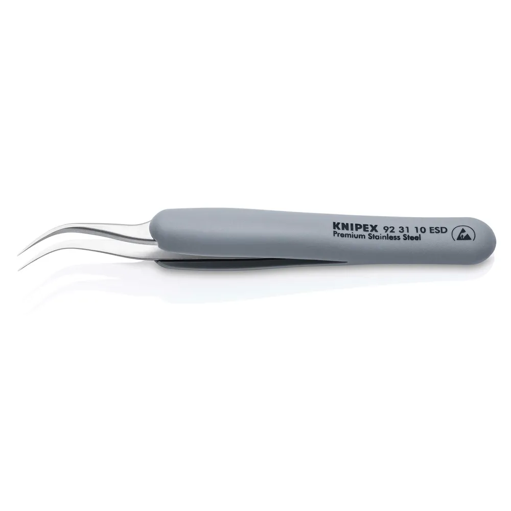Knipex Gummi-Pinzette ESD Edelstahl 122 mm - 923110ESD