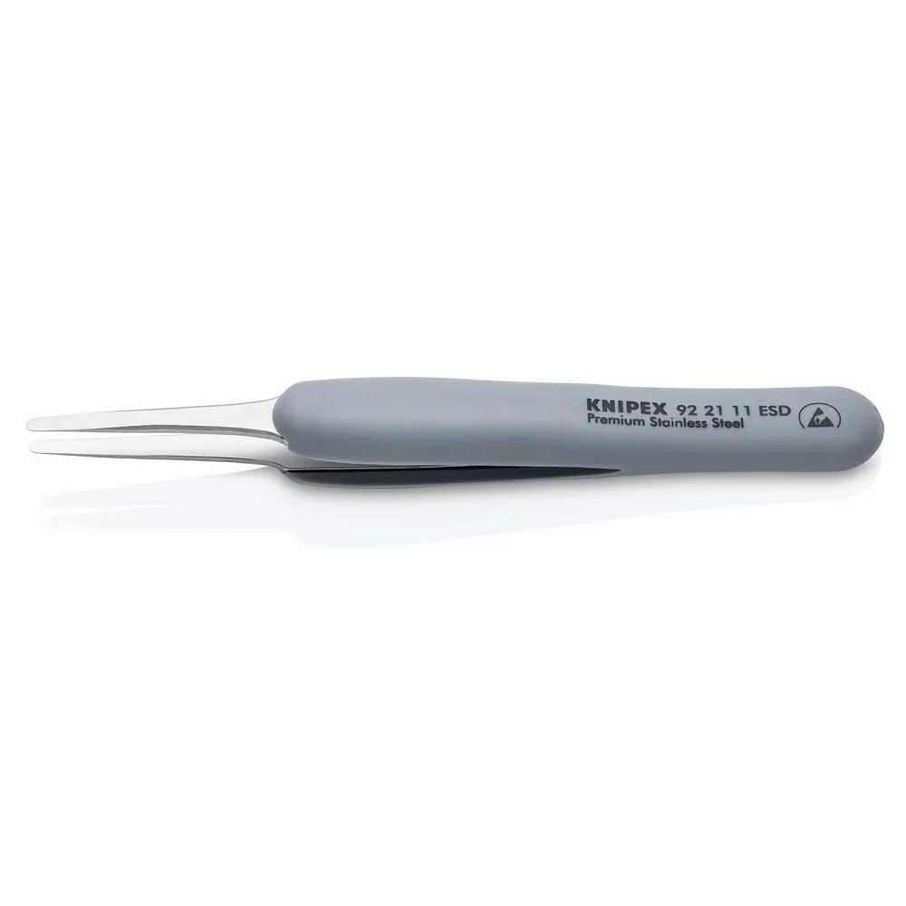 Knipex Gummi-Pinzette ESD Edelstahl 123 mm - 922111ESD