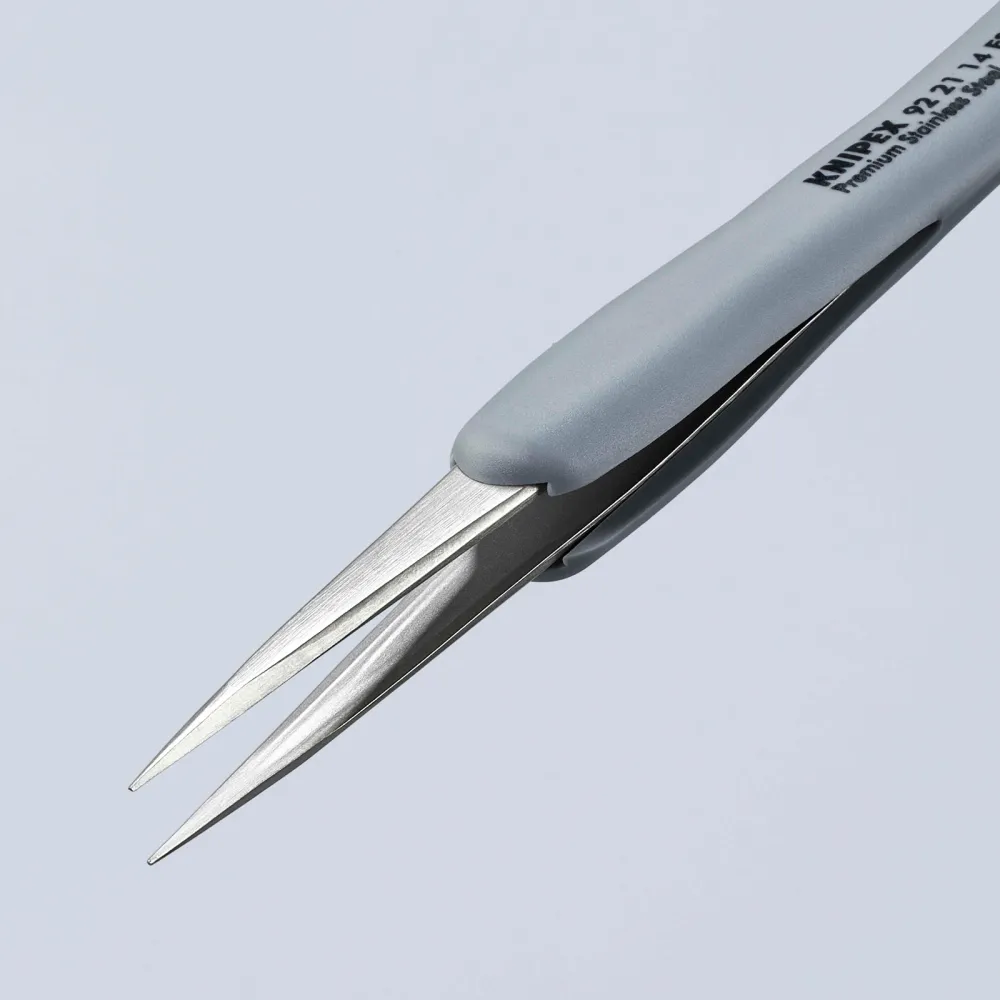 Knipex Gummi-Pinzette ESD Edelstahl 130 mm - 922114ESD