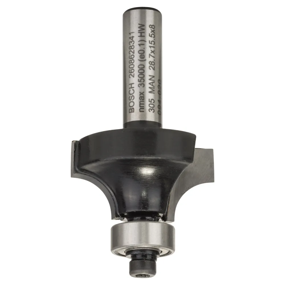 Bosch Abrundfräser 8 mm, R1 8 mm, L 15,5 mm, G 53 mm - 2608628341